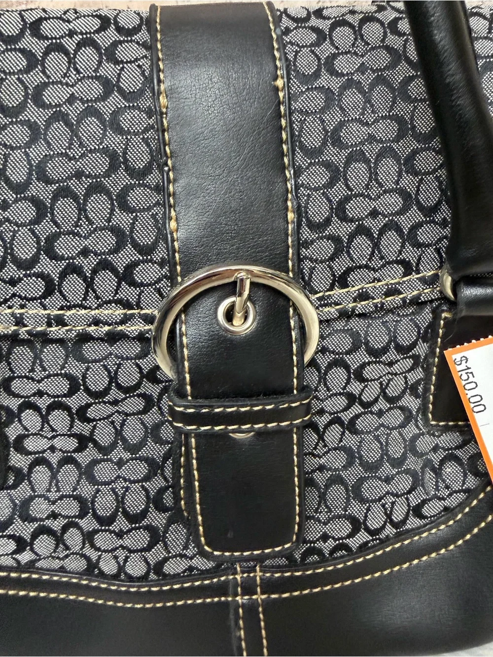 Coach Soho Gray Signature Print Satchel